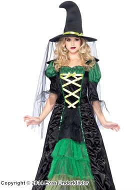 Sorceress, costume dress, lacing, wrinkles